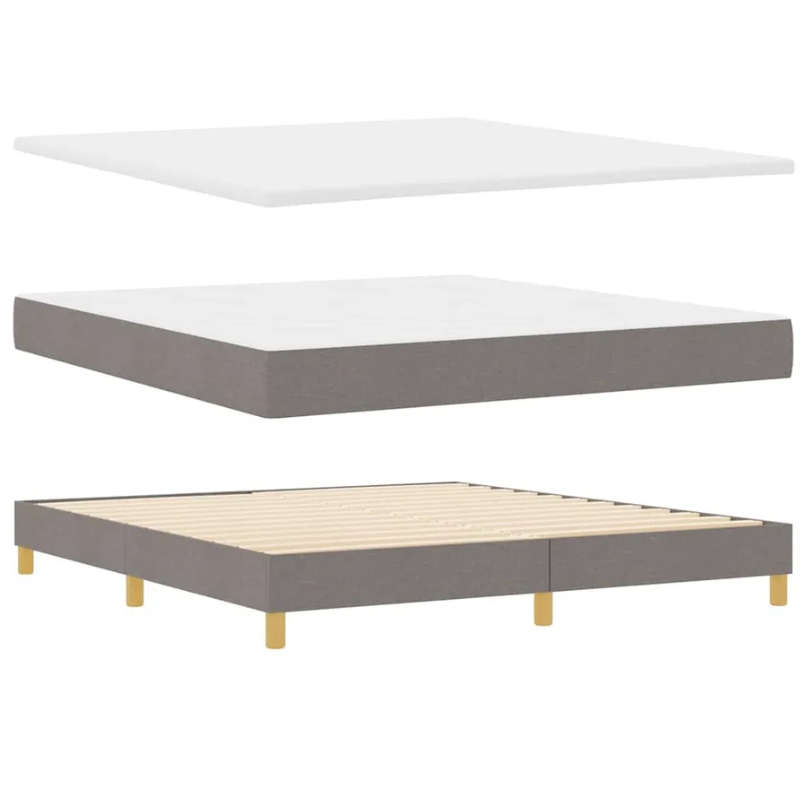 Lit à ressorts avec coussin Taupe 180 x 200 cm tissu - 5