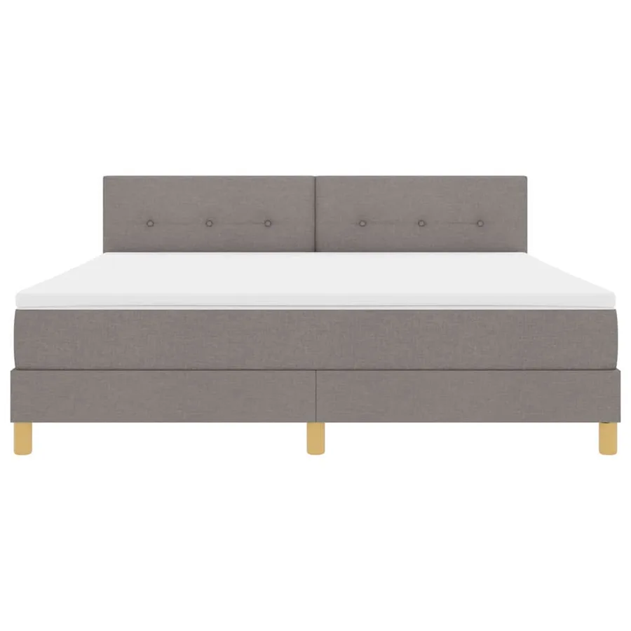 Lit à ressorts avec coussin Taupe 180 x 200 cm tissu - 7