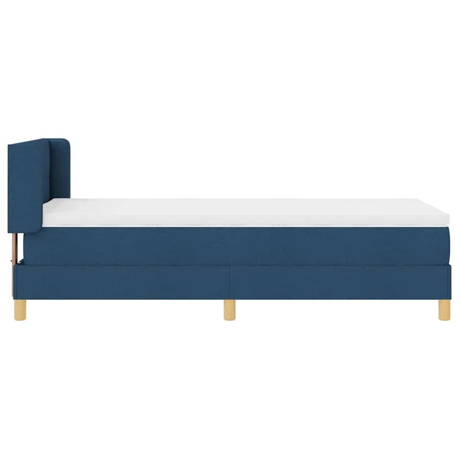 Lit à ressorts avec tête de lit Bleu 190 x 90 cm tissu - 5