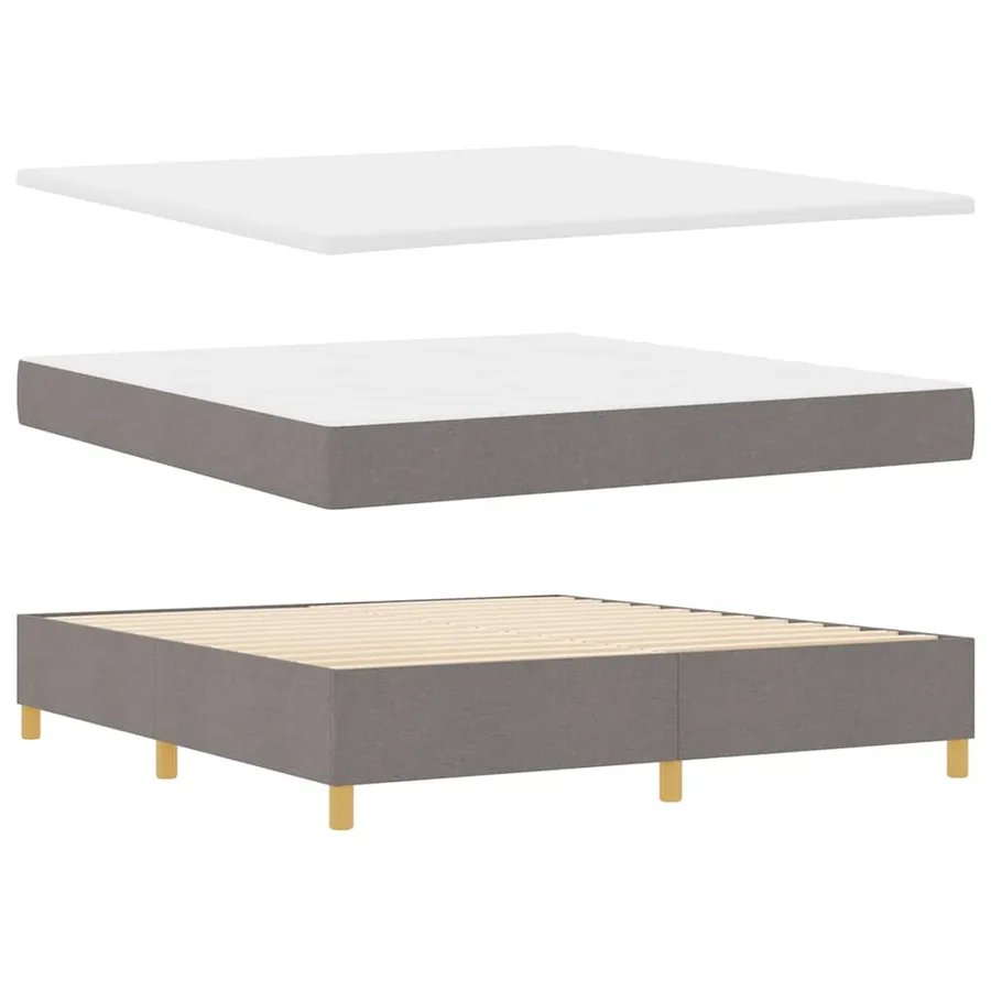 Lit à ressorts avec tête de lit Taupe 200 x 180 cm tissu - 4
