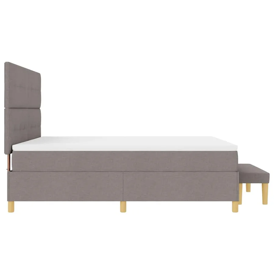 Lit à ressorts avec tête de lit Taupe 200 x 180 cm tissu - 9