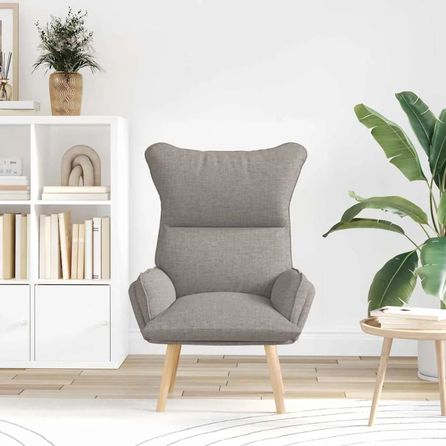 fauteuil Taupe 69 x 74 x 93 cm Tissu et Contreplaqué - 3