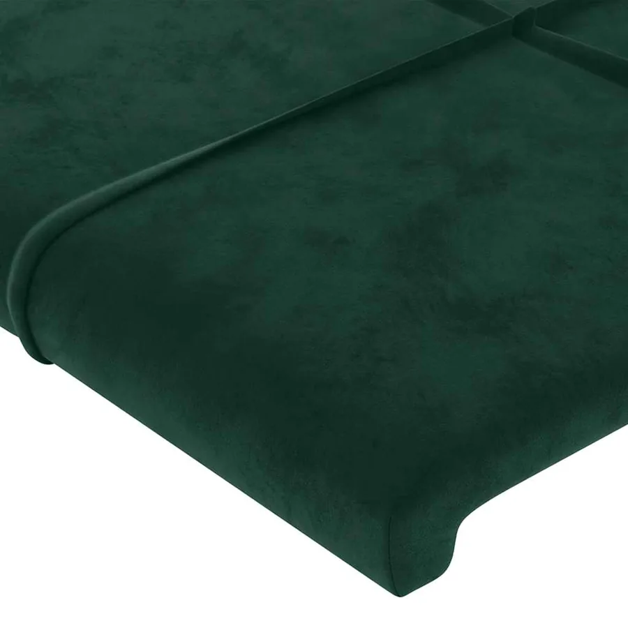 Tête de lit avec oreilles Vert foncé 93x23x78/88 cm Velours - 5
