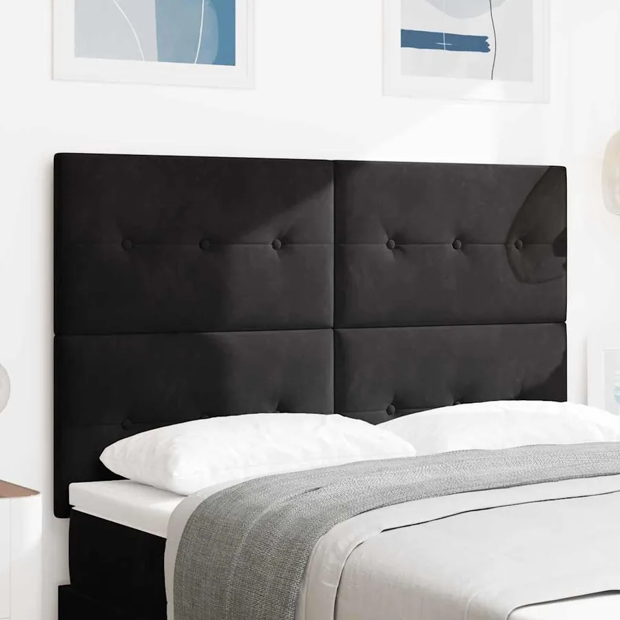 Tête de lit Noir 144 cm Velours
