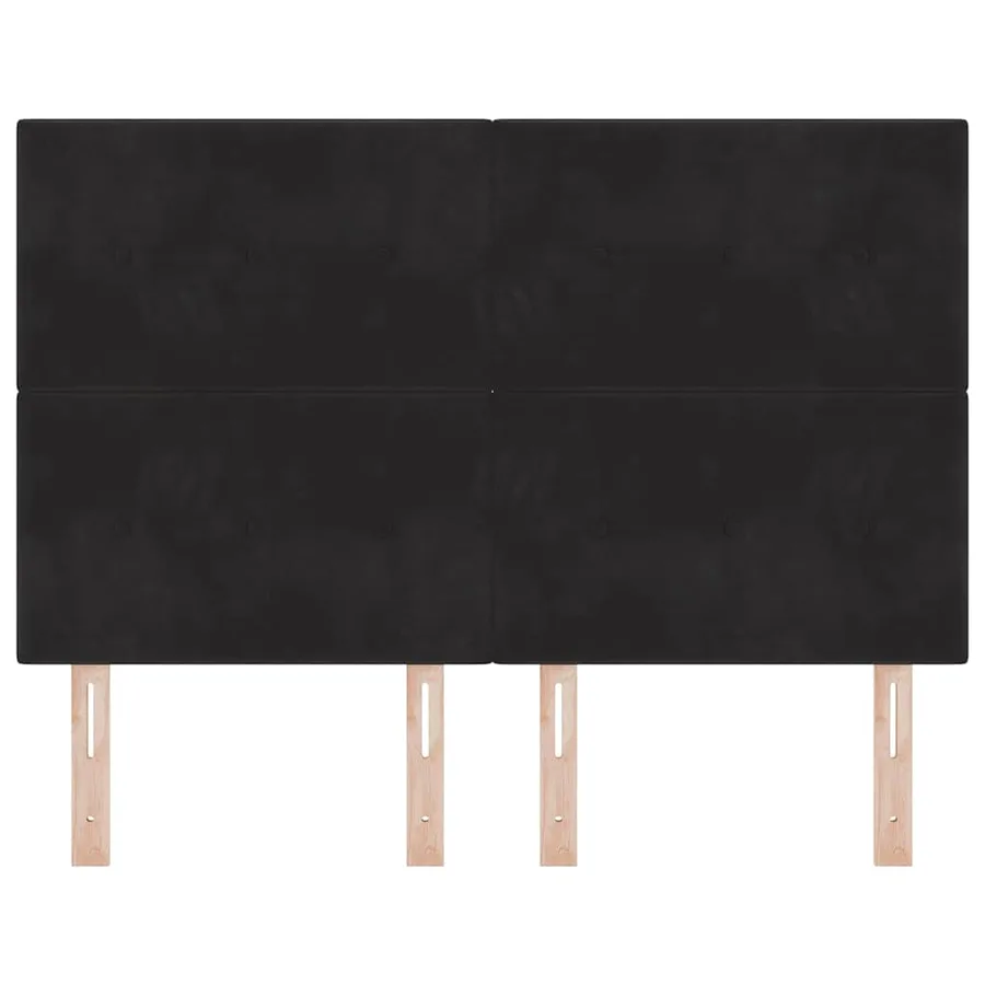 Tête de lit Noir 144 cm Velours - 4