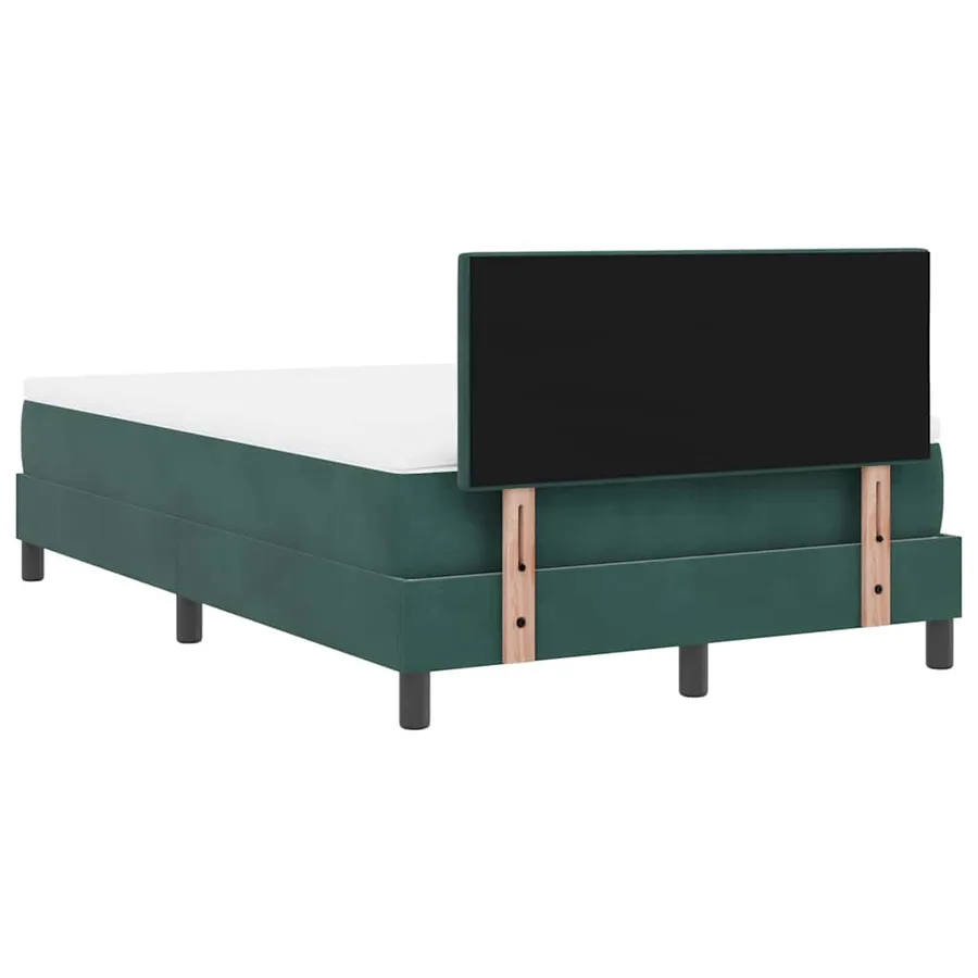 Lit à ressort LED Vert foncé 120 x 200 cm Velours - 10