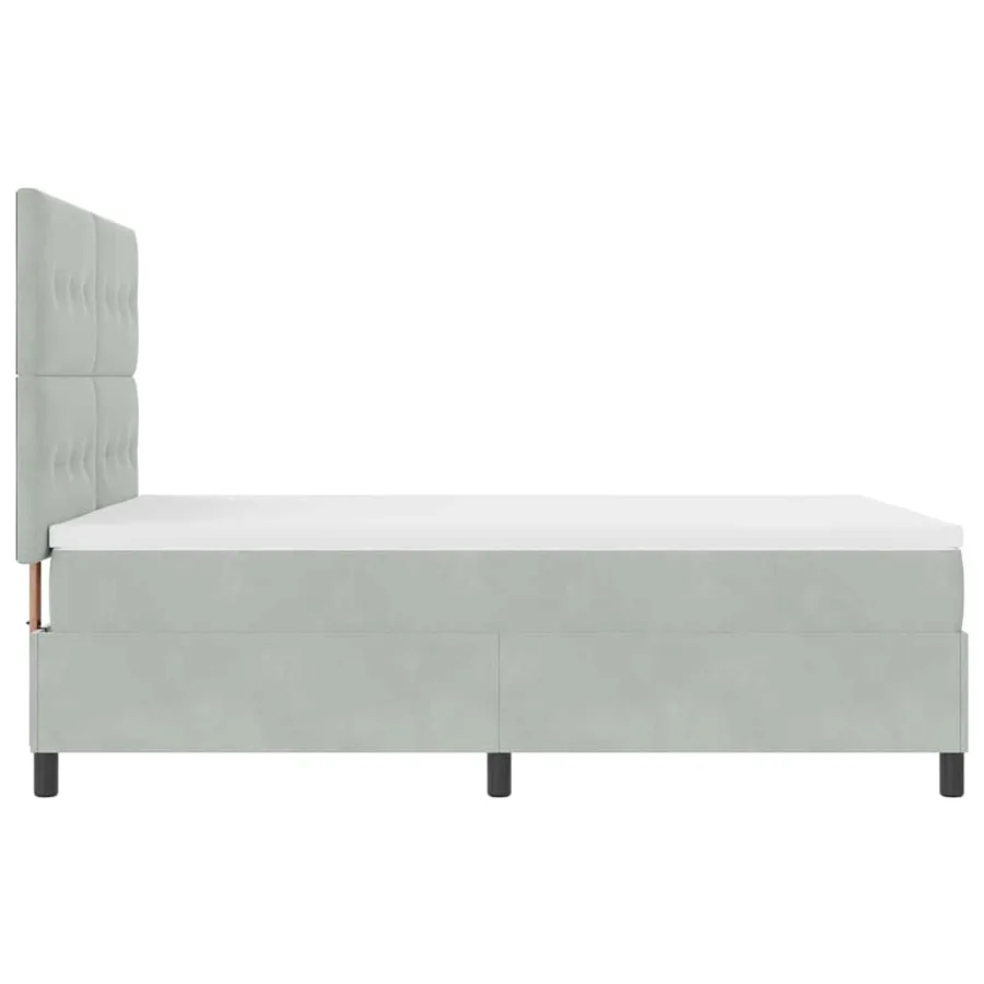 Lit à ressort LED Gris clair 140 x 190 cm Velours - 9