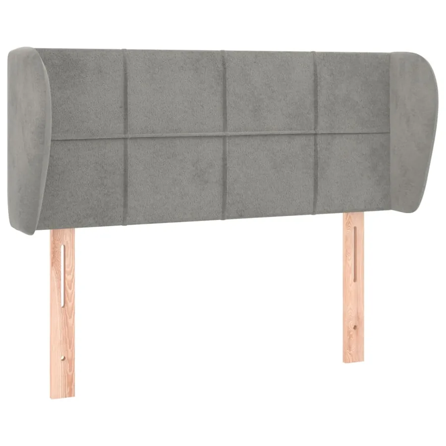 Tête de lit avec oreilles Gris clair 83x23x78/88 cm Velours - 2