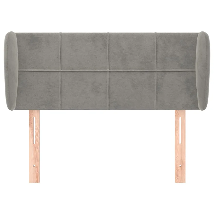 Tête de lit avec oreilles Gris clair 83x23x78/88 cm Velours - 3