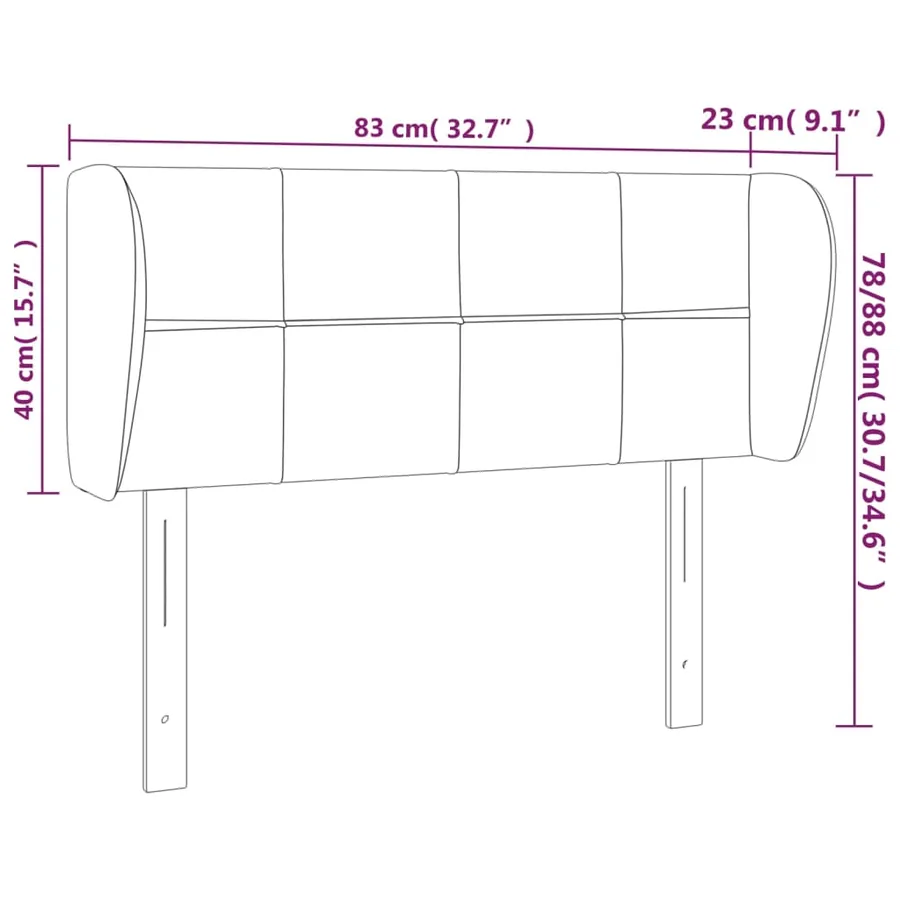 Tête de lit avec oreilles Gris clair 83x23x78/88 cm Velours - 9