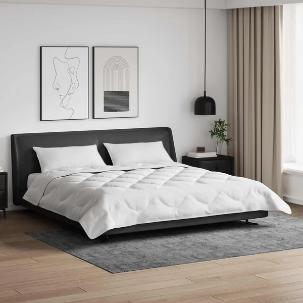 Couette avec oreiller 3 pcs Blanc Microfibre