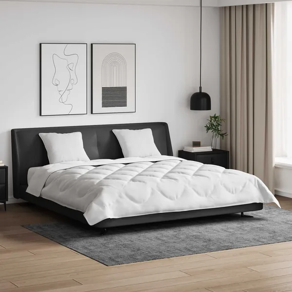 Couette avec oreiller 3 pcs Blanc Microfibre