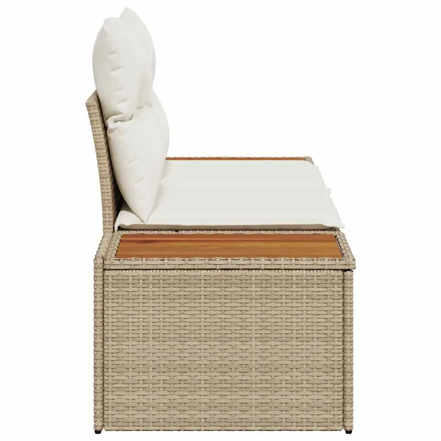 Canapé de jardin Beige 184 x 62 x 85cm polyrotin - 6