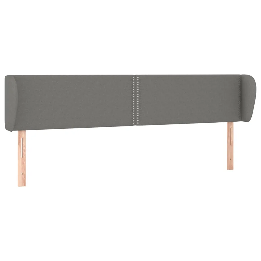 Tête de lit avec oreilles Gris foncé 203x23x78/88 cm Tissu - 2