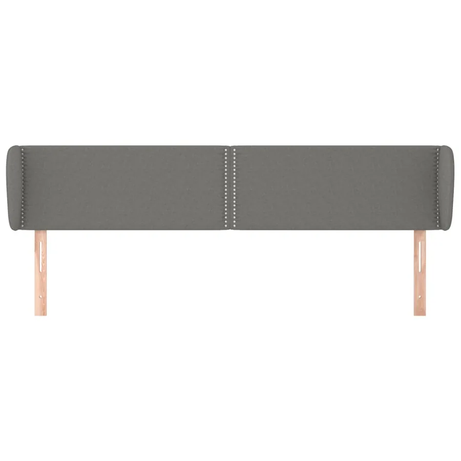 Tête de lit avec oreilles Gris foncé 203x23x78/88 cm Tissu - 3