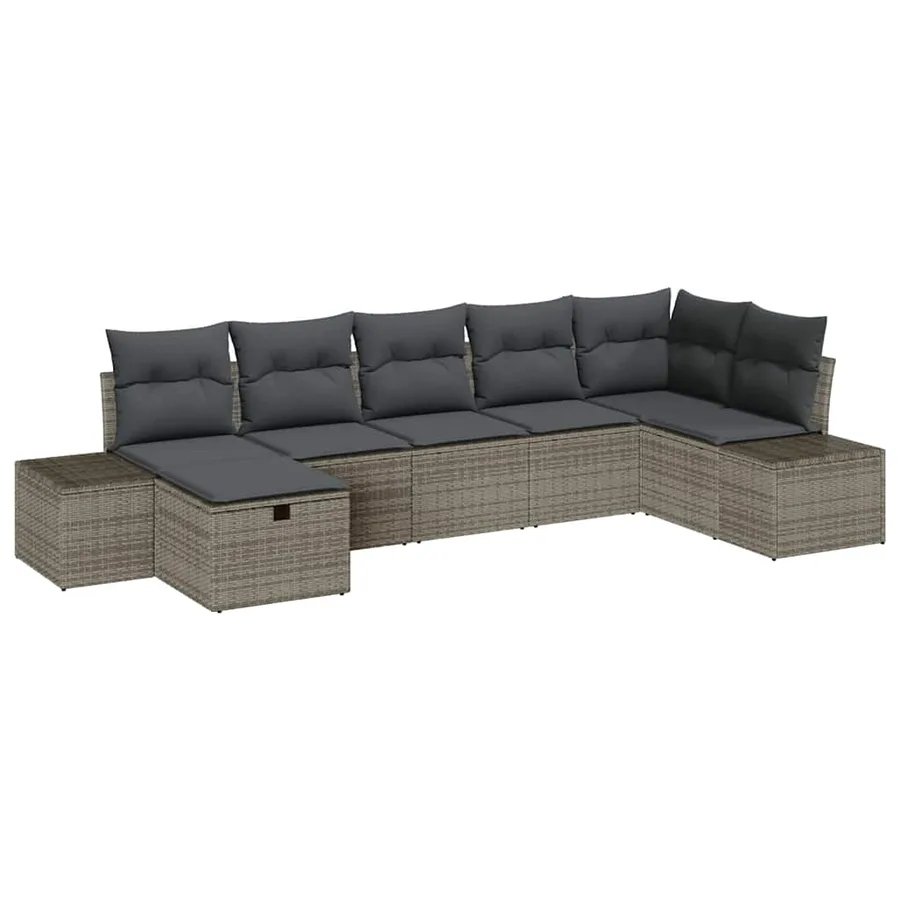 Ensemble de Canapés avec coussin 7 pcs polyrotin - 2