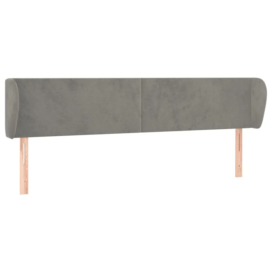 Tête de lit avec oreilles Gris clair 183x23x78/88 cm Velours - 2