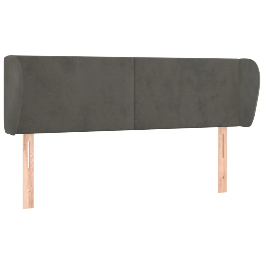 Tête de lit avec oreilles Gris foncé 147x23x78/88 cm Velours - 2