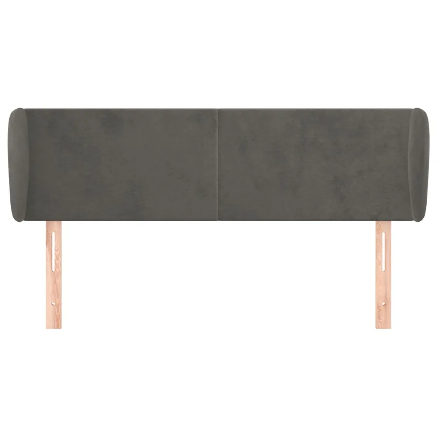 Tête de lit avec oreilles Gris foncé 147x23x78/88 cm Velours - 3