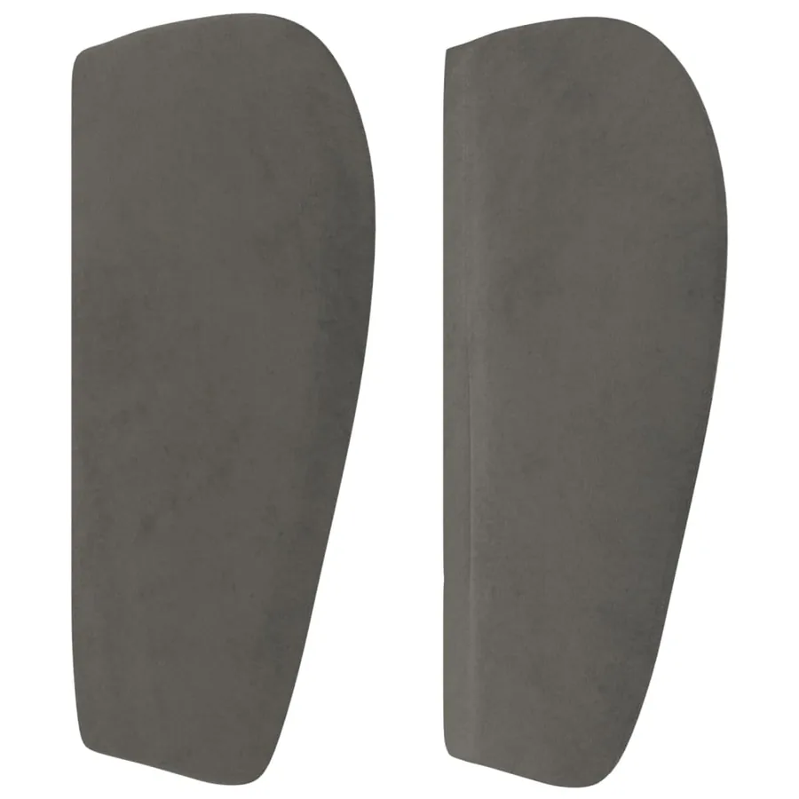Tête de lit avec oreilles Gris foncé 147x23x78/88 cm Velours - 4