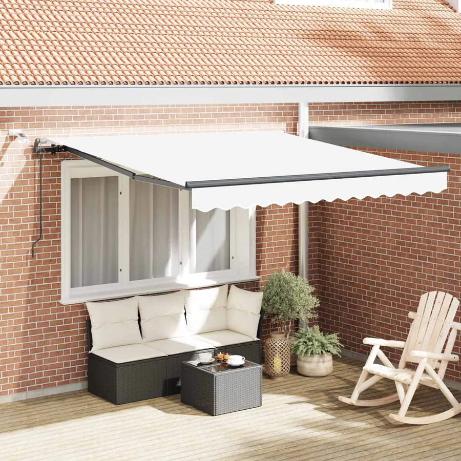 Auvent rétractable Blanc 350 x 250 cm Polyester
