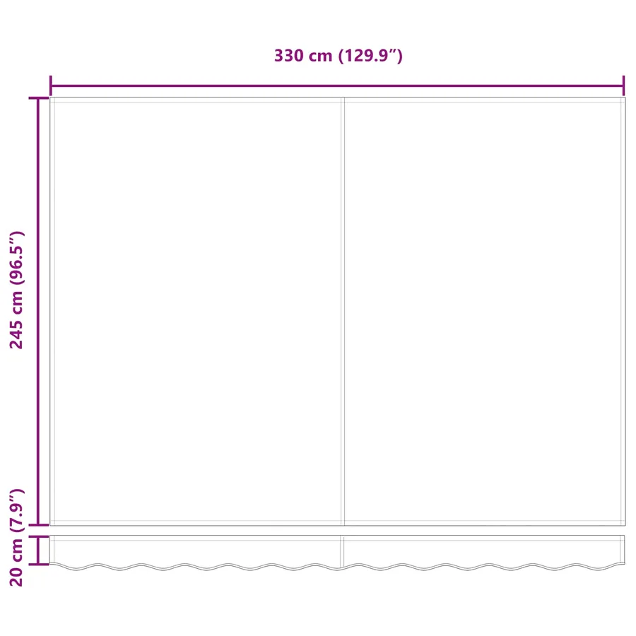 Auvent rétractable Blanc 350 x 250 cm Polyester - 16