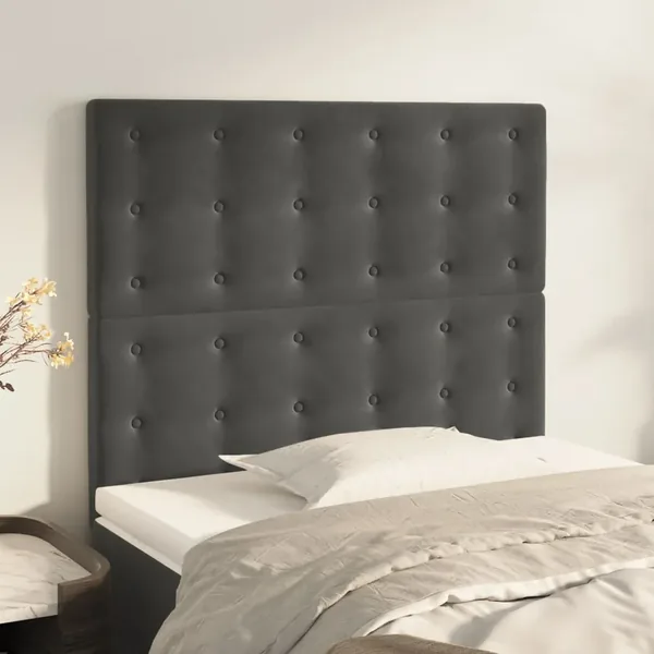 Tête de lit Gris foncé 100x5x118/128 cm Velours