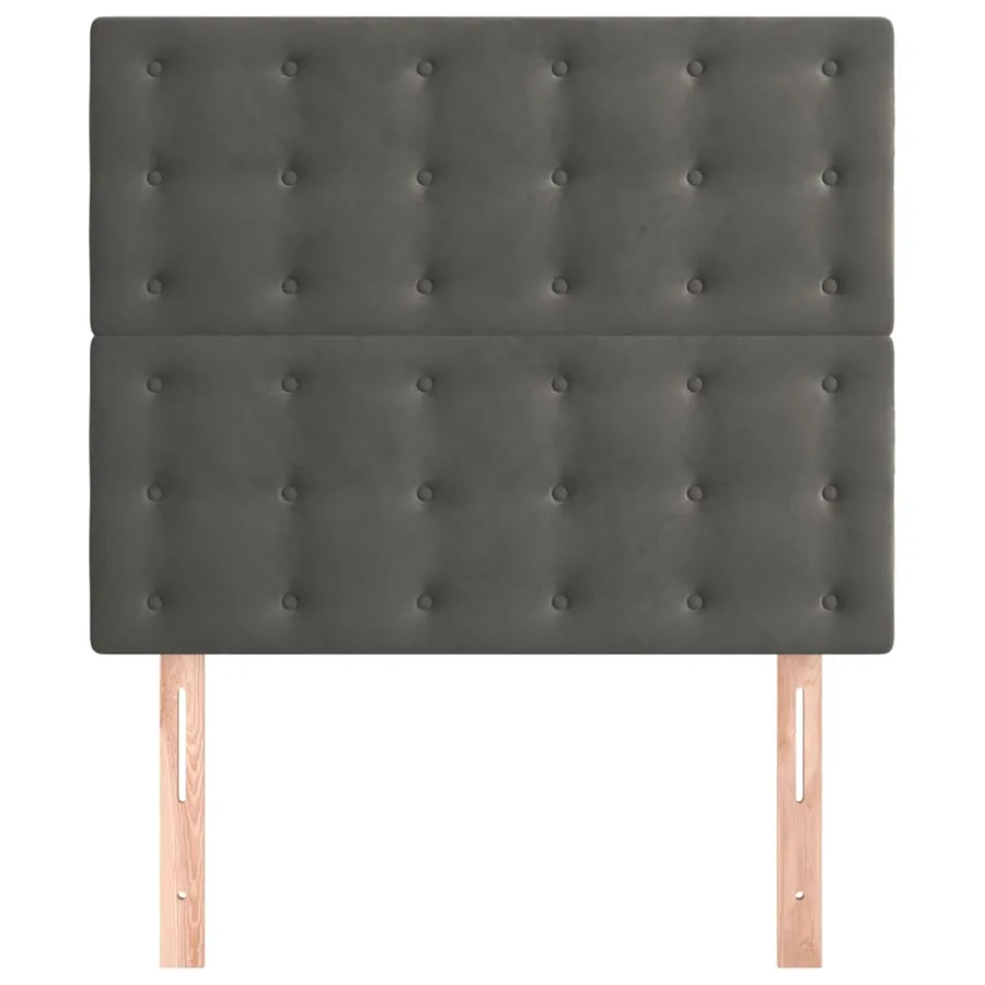 Tête de lit Gris foncé 100x5x118/128 cm Velours - 3