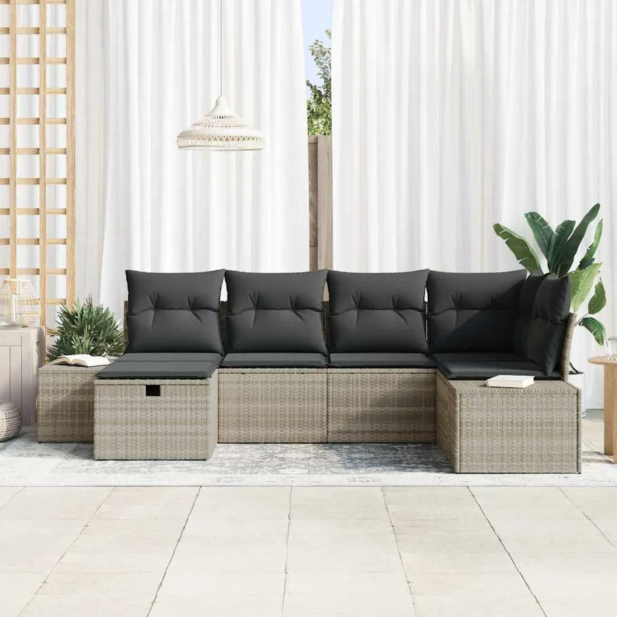 Ensemble de Canapés avec coussin 7 pcs polyrotin - 3