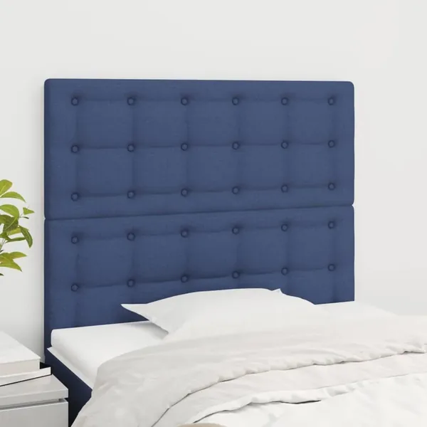 Tête de lit Bleu 80x5x118/128 cm Tissu