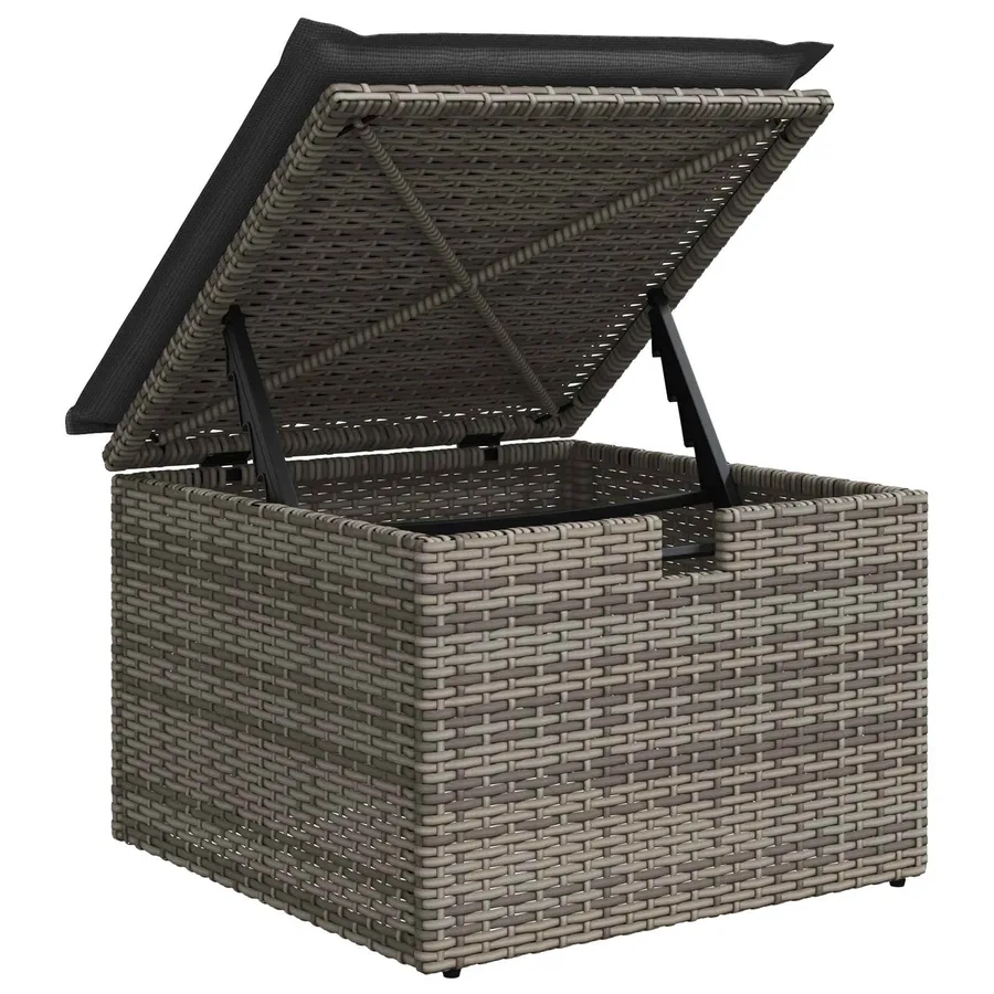 Ensemble de Canapés avec coussin avec stockage Gris polyrotin - 5