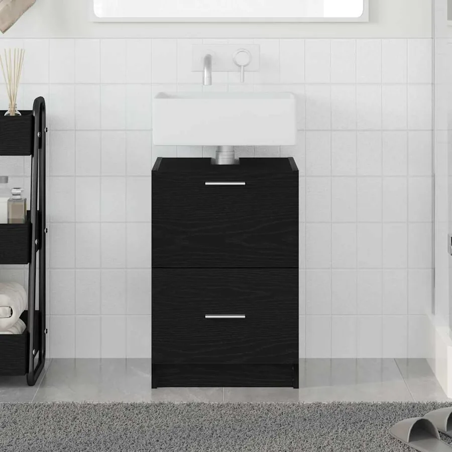 Cabinet de salle de bain avec tiroir Chêne noir 40 x 37 x 59 cm