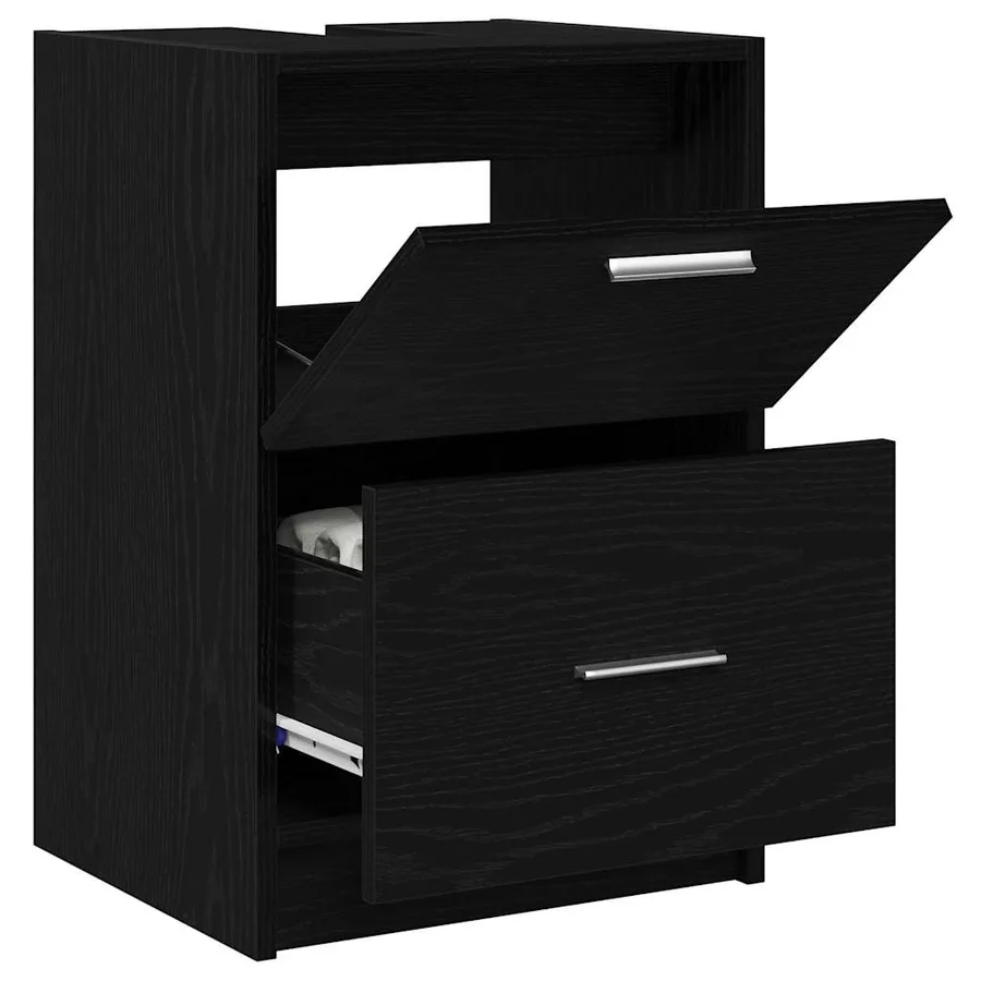 Cabinet de salle de bain avec tiroir Chêne noir 40 x 37 x 59 cm - 3
