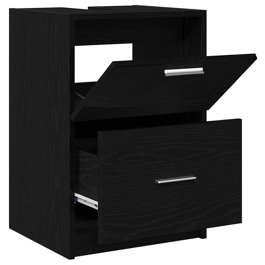 Cabinet de salle de bain avec tiroir Chêne noir 40 x 37 x 59 cm - 5