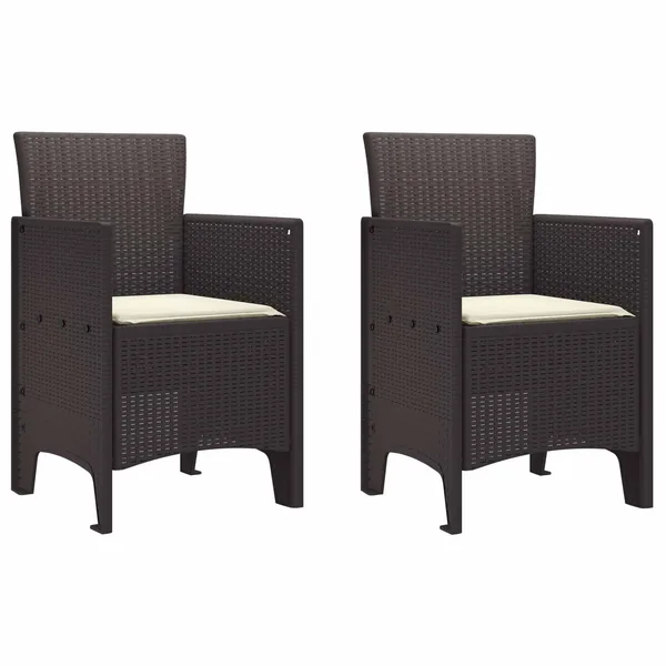 Chaise de jardin 2 pcs Marron 53 x 49 x 85 cm Polypropylène