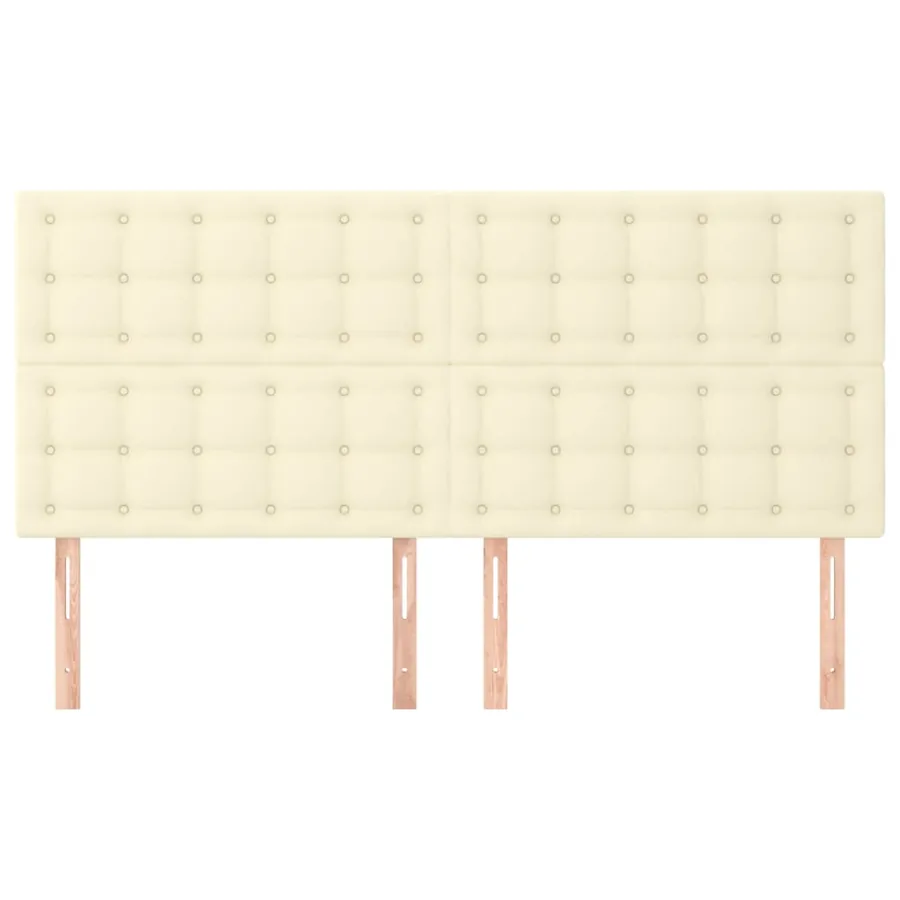 Tête de lit Crème 200x5x118/128 cm Similicuir - 3
