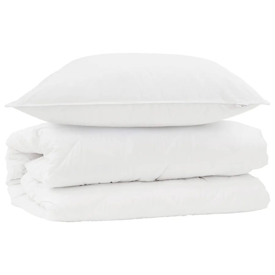 Ensemble de Duvet avec oreiller 2 pcs Blanc Microfibre - 2