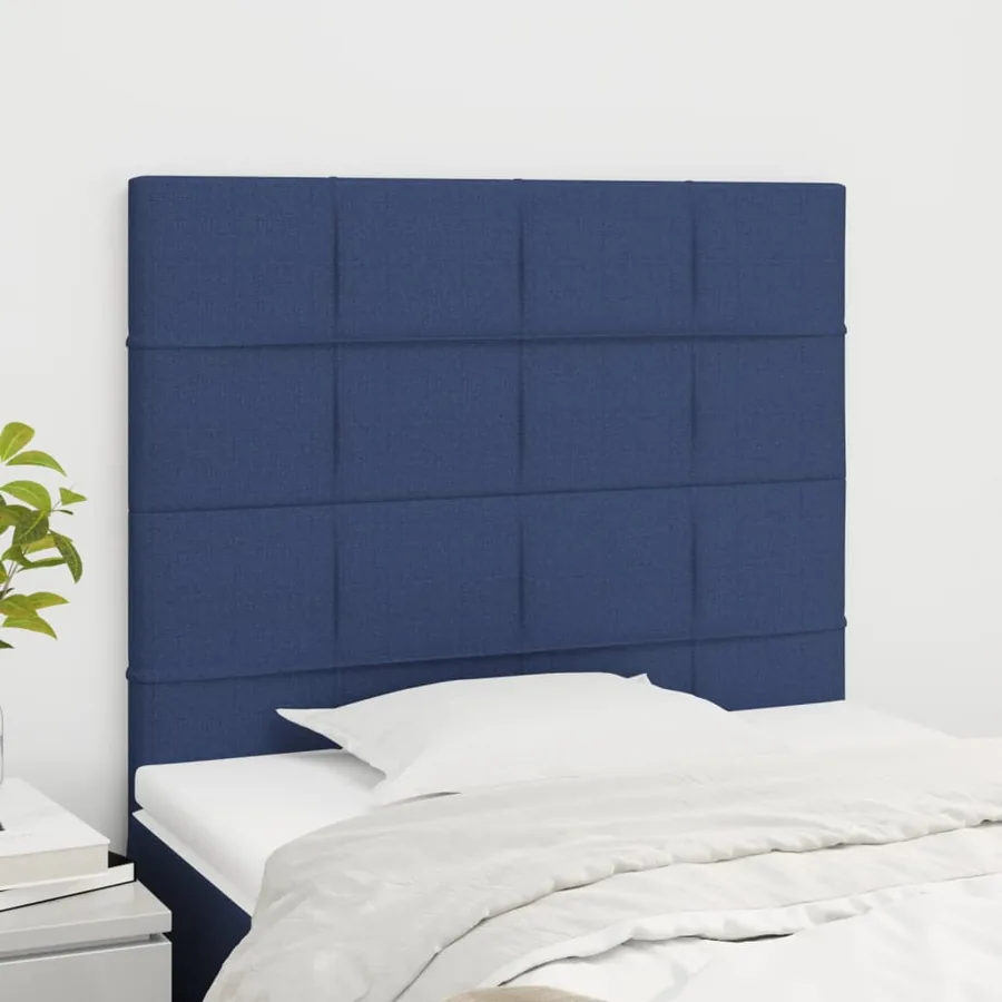 Tête de lit Bleu 80x5x118/128 cm Tissu