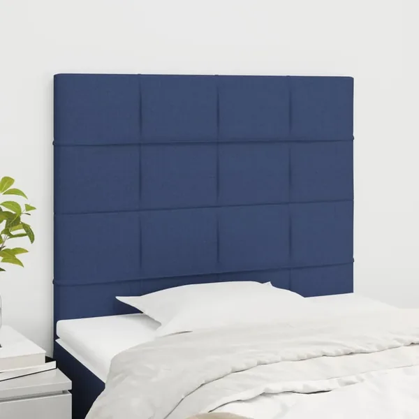 Tête de lit Bleu 80x5x118/128 cm Tissu