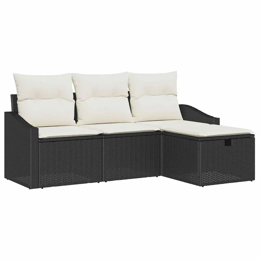 Ensemble de Canapés avec coussin 4 pcs polyrotin - 2