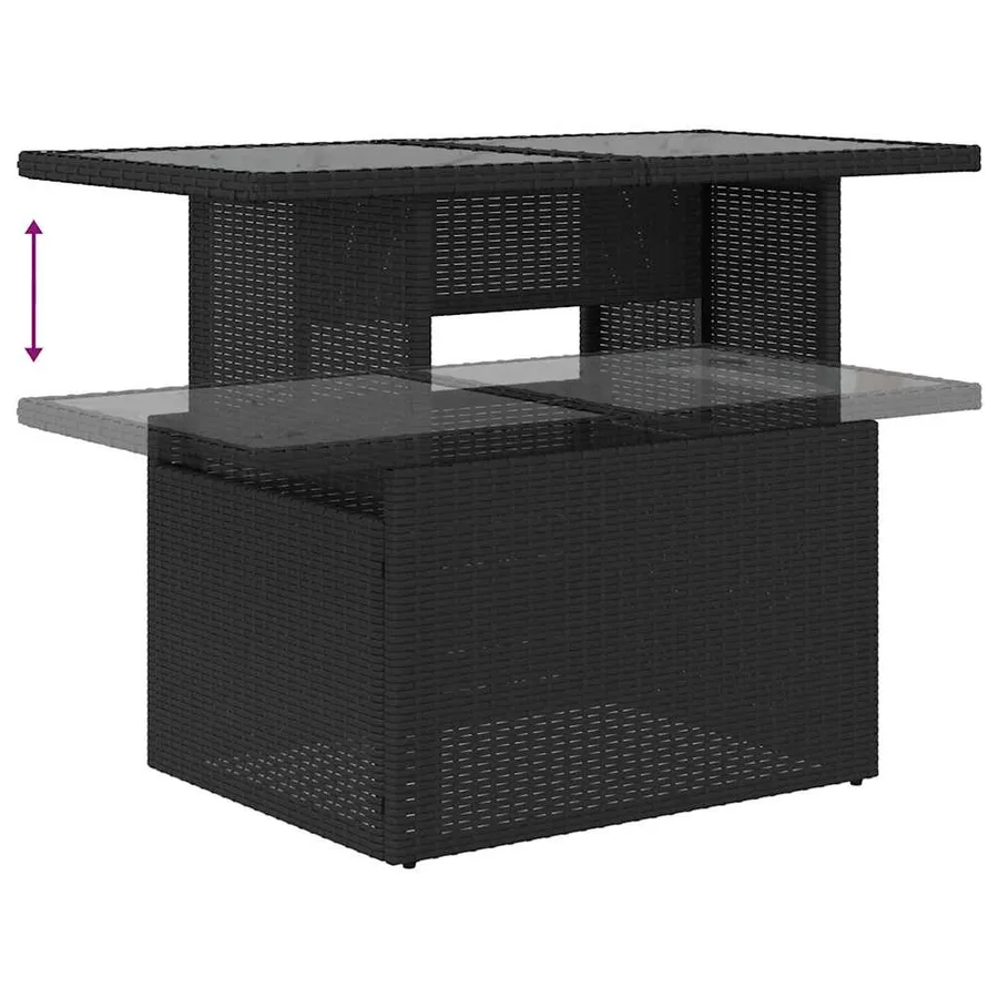 Ensemble de canapé de jardin avec coussin 6 pcs Noir polyrotin - 13