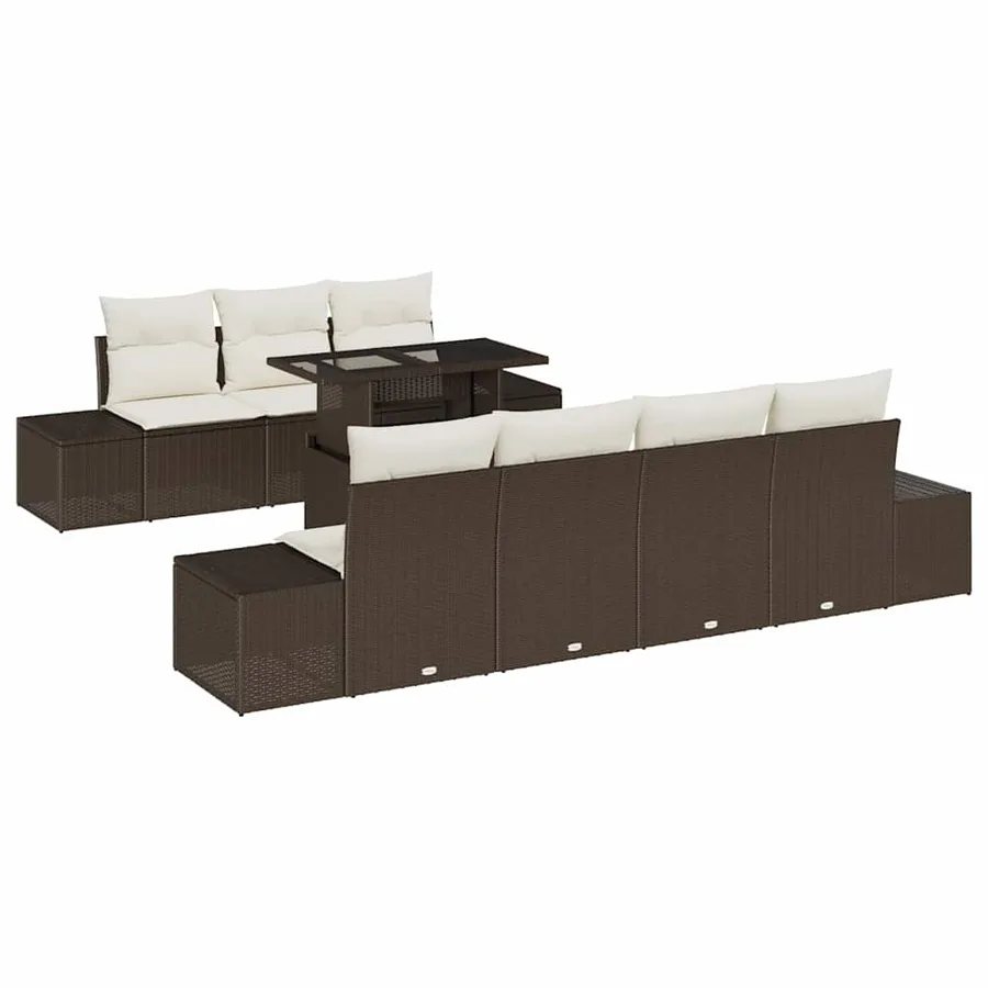 Ensemble de Canapés 8 pcs Marron et Crème polyrotin - 2