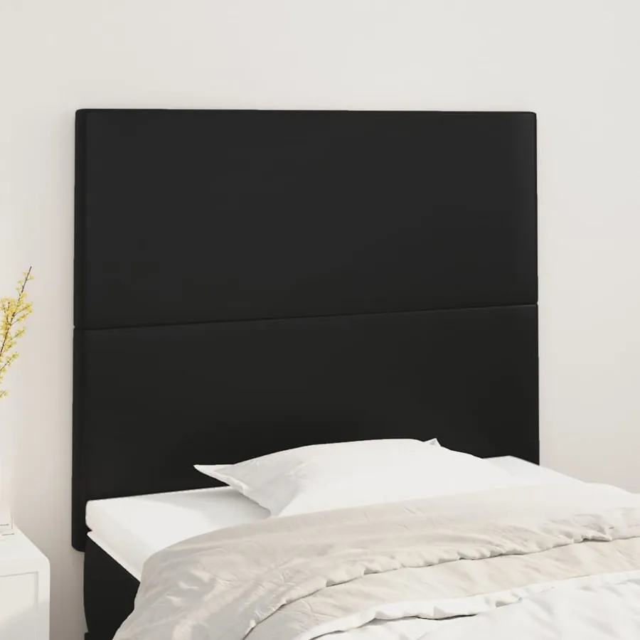 Tête de lit Noir 80x5x118/128 cm Similicuir