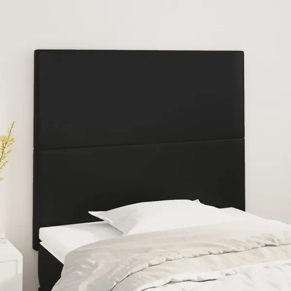 Tête de lit Noir 80x5x118/128 cm Similicuir