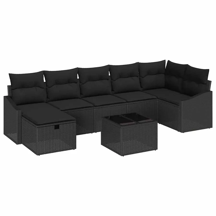 Ensemble de Canapés avec coussin avec stockage 8 pcs polyrotin - 2