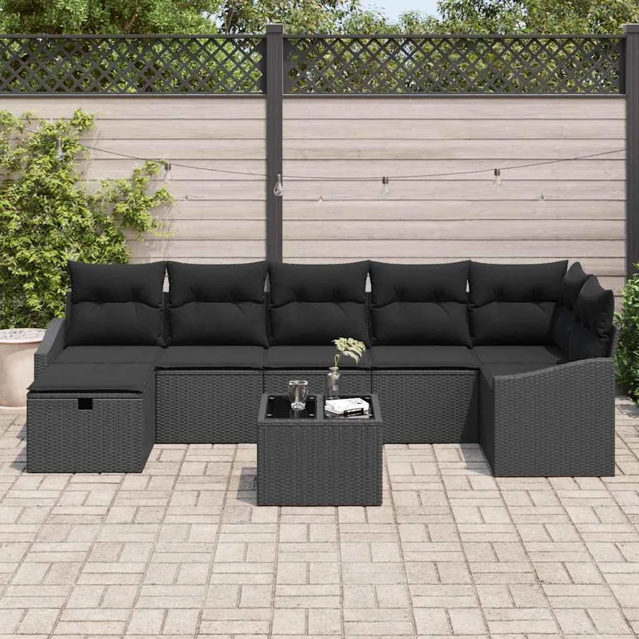 Ensemble de Canapés avec coussin avec stockage 8 pcs polyrotin - 3