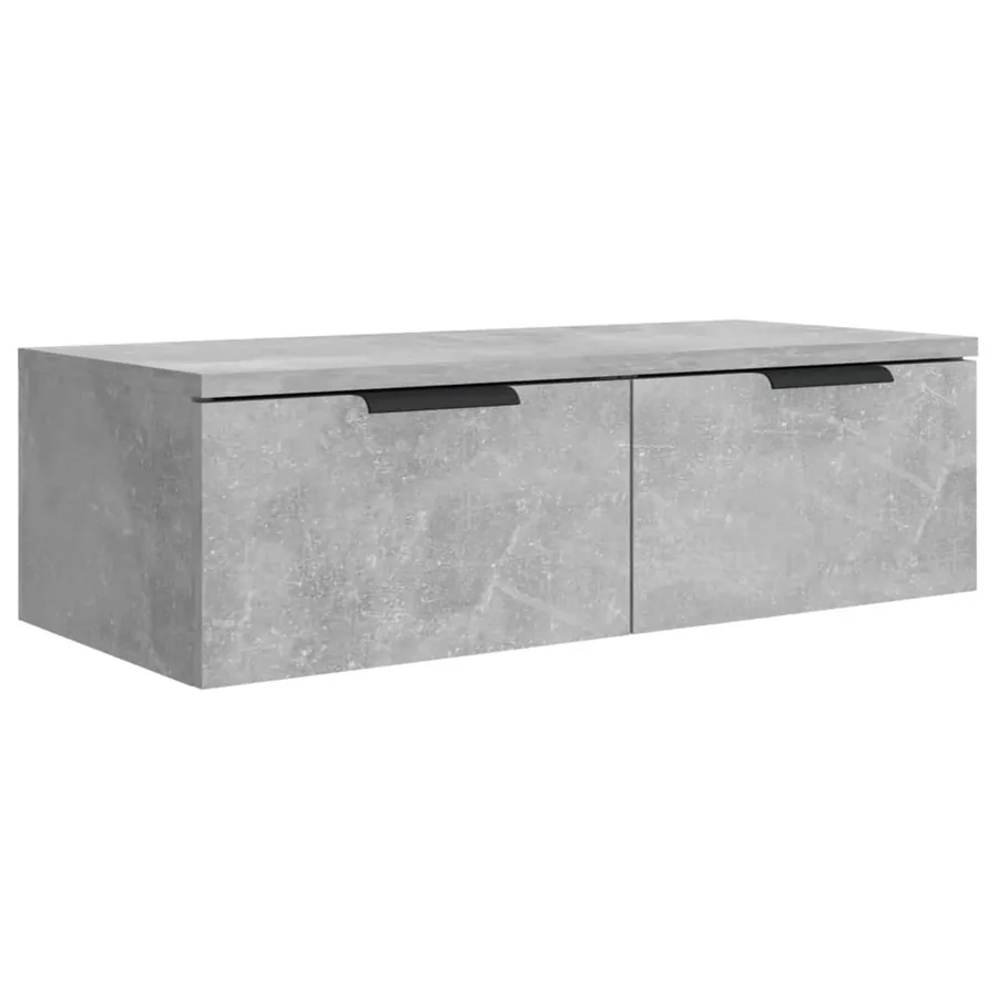Armoires murales 2 pcs Gris béton 68x30x20 cm Bois d'ingénierie - 7
