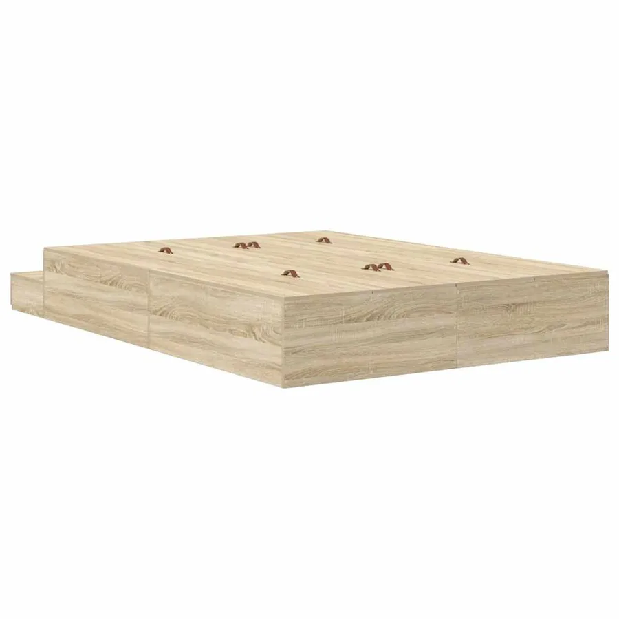 Cadre de lit avec rangement avec tiroir Chêne Sonoma 140 cm - 8