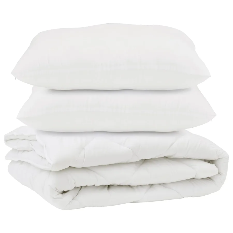 Couette avec oreiller 3 pcs Blanc Microfibre - 2