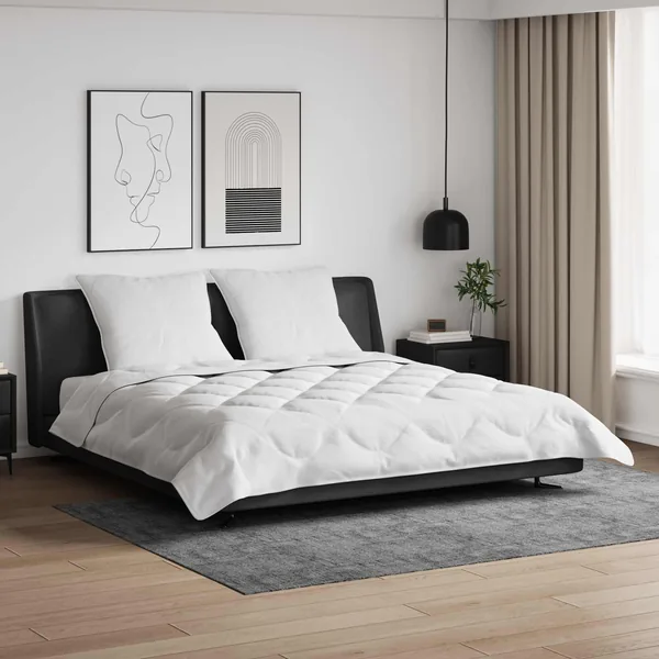 Couette avec oreiller 3 pcs Blanc Microfibre